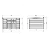 Abri de jardin Jena 7,39m² en bois massif 19mm à toit monopente - SOLID Ma boutique